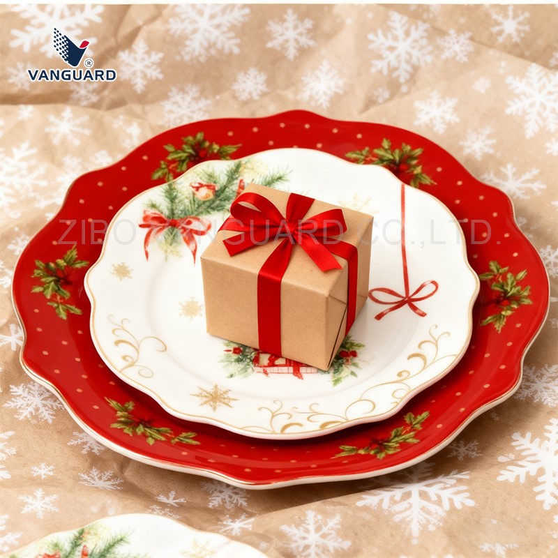 porcelain Christmas dinner plate porcelain Christmas dinner plate